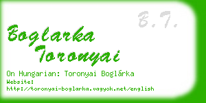 boglarka toronyai business card