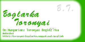 boglarka toronyai business card